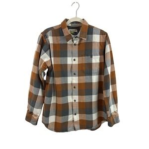 Magellan OutDoors Men Medium Shacket Brown Red Gray Long Sleeves Adventure